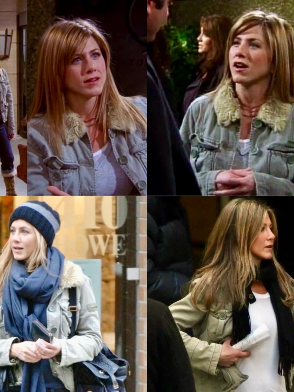 Abercrombie&Fitch Tan Bomber Jacket wBeige Faux-Fur Rachel Green FRIENDS TV Show